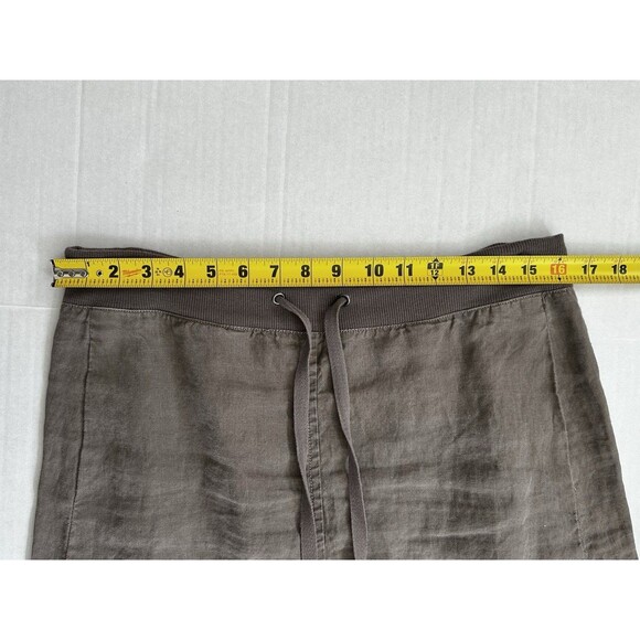 Organic Linen Brown Skirt Women’s Size Petite Small W/ Drawstring Eileen Fisher - Picture 3 of 7